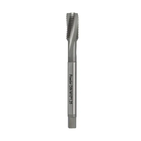HSSE Spiral Flute Tap M10x1.25 – for Aluminum, 15° Spiral, DIN Standard