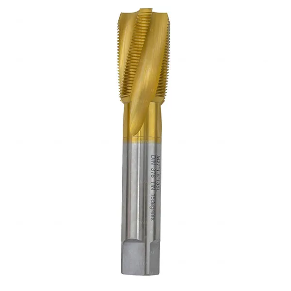 HSSE Spiral Flute Tap M27x1.5 – DIN376 15D, TiN Coated, 4 Flutes, 135mm OAL