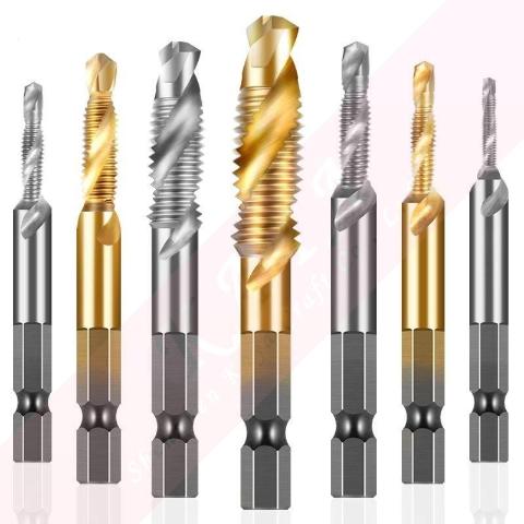 HSS Machine Taps Titanium Plated Three in One Cutting Tools Drilling and Chamfering M4*0.7